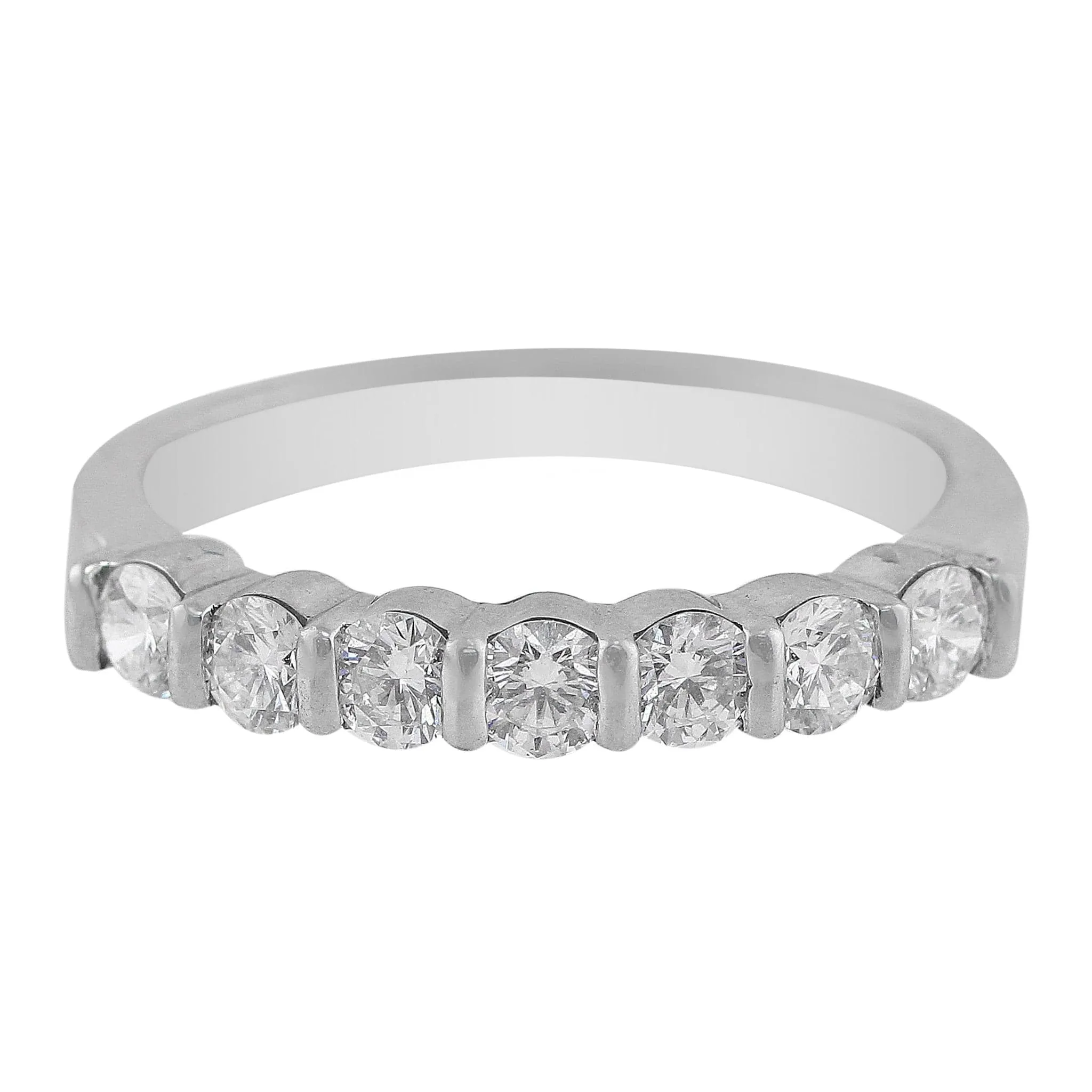 Platinum Round Brilliant Cut Diamond Band