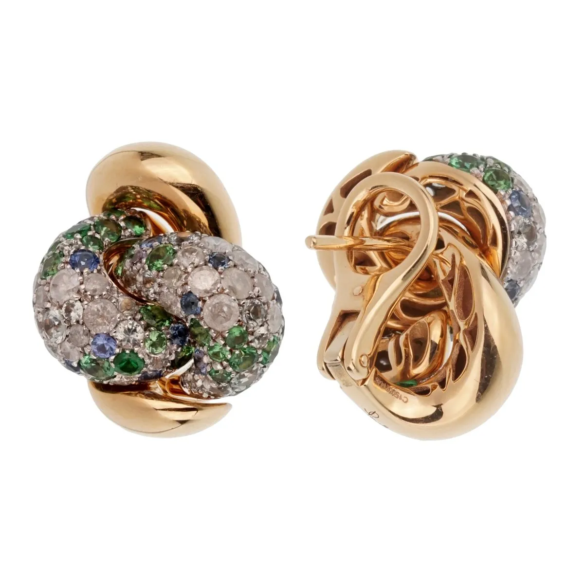 Pomellato  Multi Color Sapphire Diamond Rose Gold Earrings