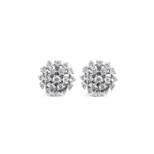 "CENTO" 18CT WHITE DIAMOND GOLD CLUSTER STUD EARRINGS