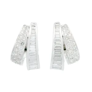 Retro 18k Diamond Teardrop Earrings