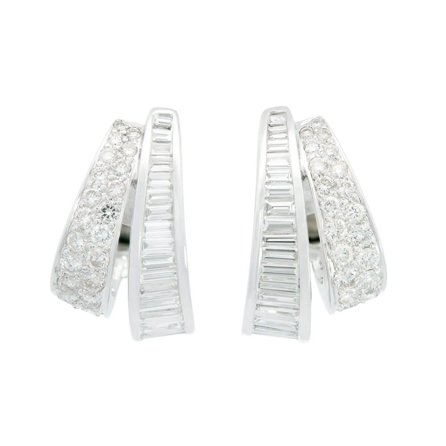 Retro 18k Diamond Teardrop Earrings