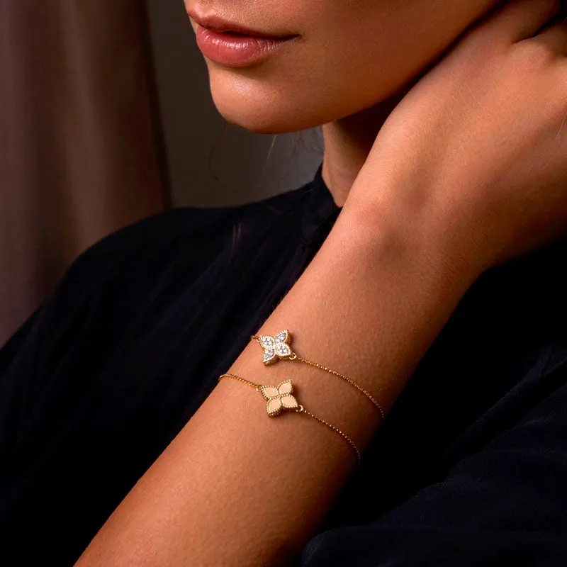 ROBERTO COIN 'PRINCESS FLOWER' 18CT YELLOW GOLD BRACELET