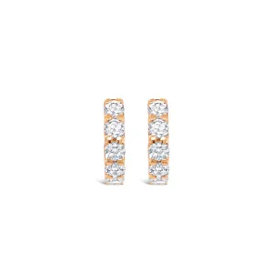ROBERTO COIN "CENTO" 18CT ROSE GOLD  DIAMOND CUFF-HOOP EARRINGS.