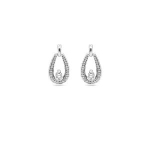 STOCKERT 18CT WHITE GOLD DIAMOND DROP EARRINGS