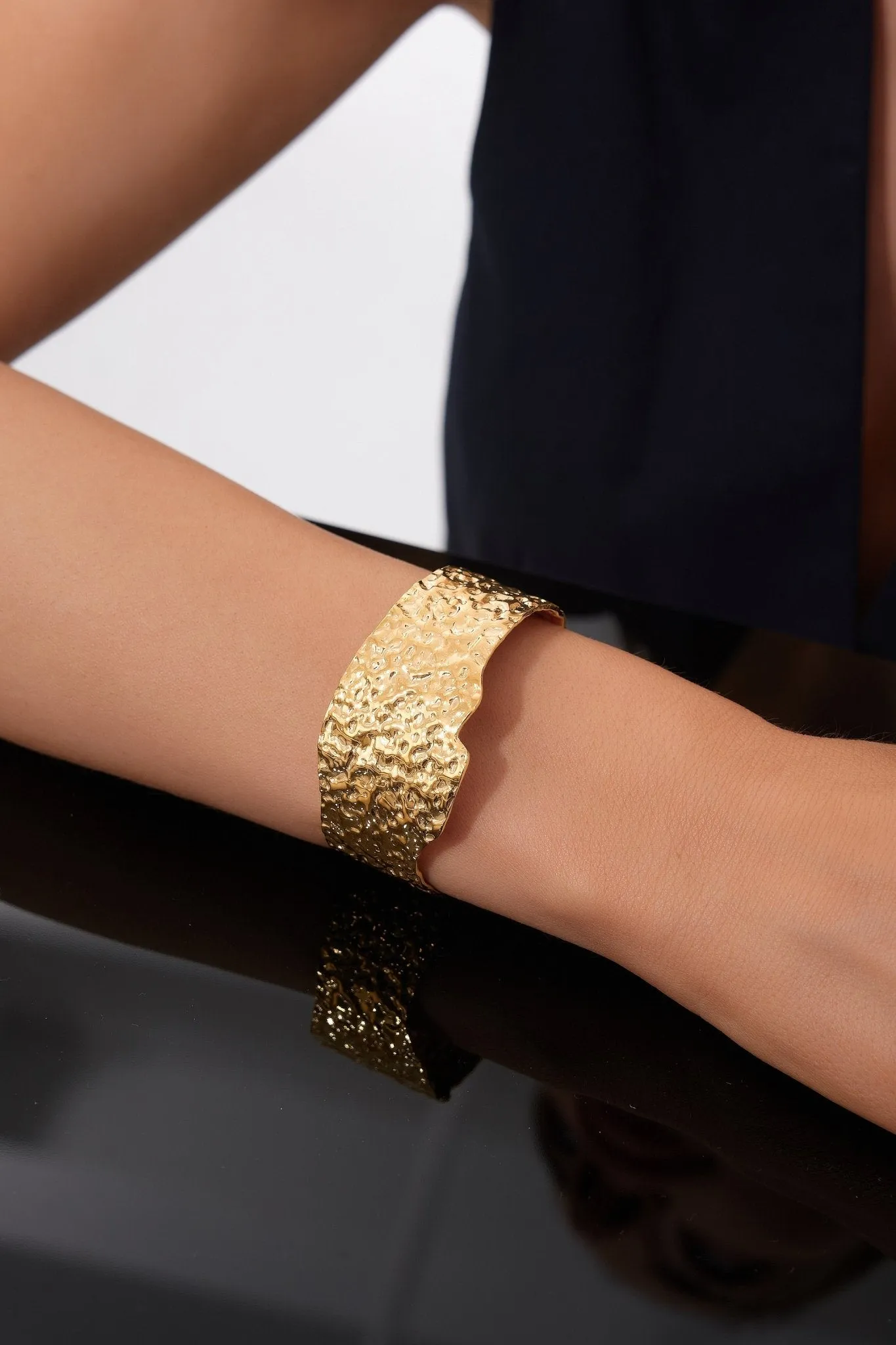 Thick Hammered Cuff Bracelet (Greek Inspired Collection)