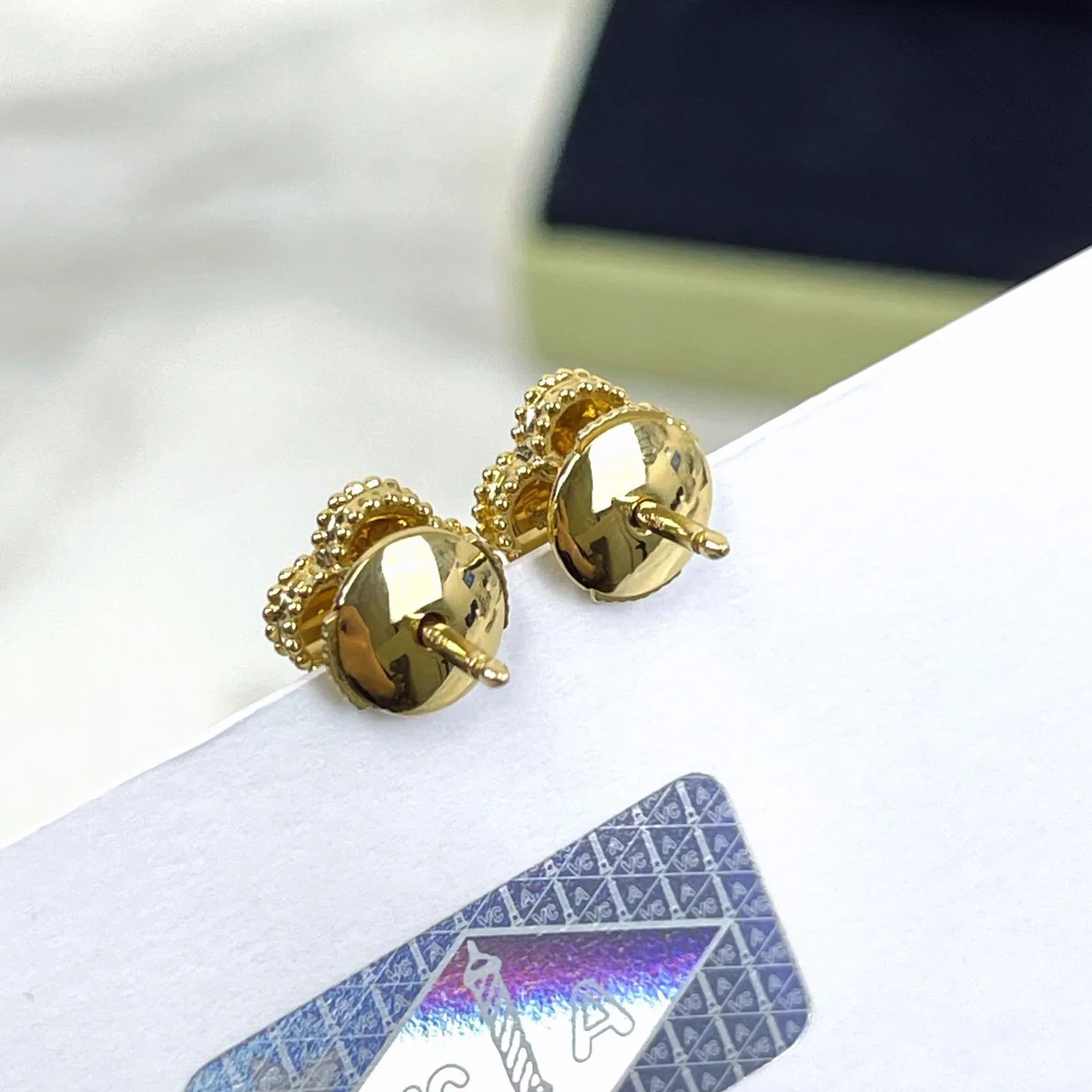 Van Cleef and Arpels Sweet Alhambra 1 Motif Earrings- Vca