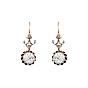 Victorian 14k Diamond Drop Earrings