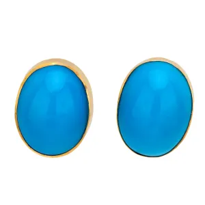 Victorian 18k Turquoise Stud Earrings