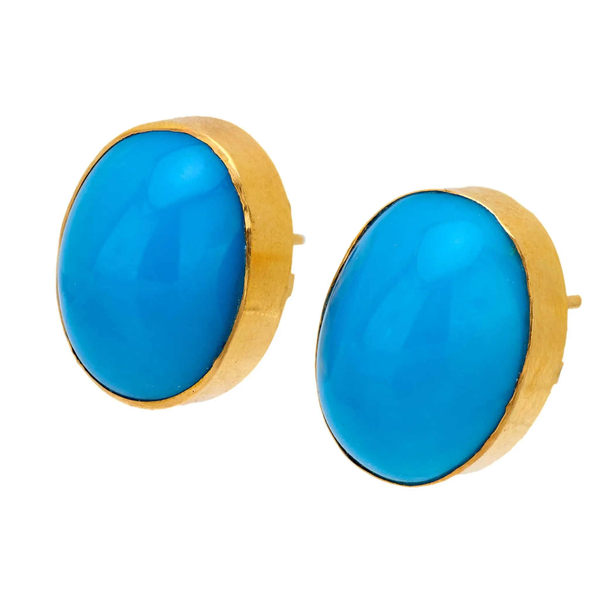 Victorian 18k Turquoise Stud Earrings