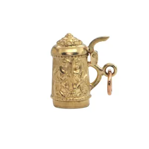 Vintage Gold Beer Stein Charm